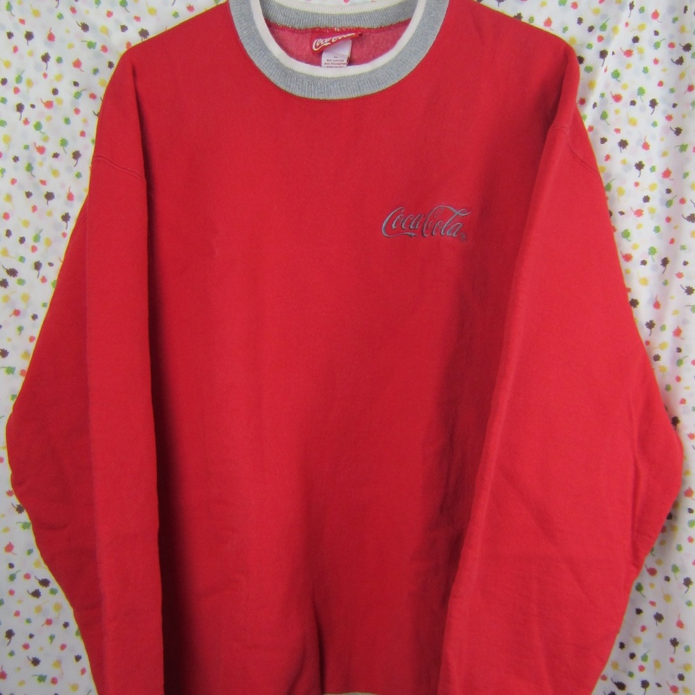 Coca Cola Mens Pullover Sweatshirt Sz XL